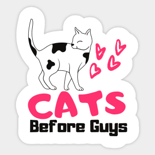 Cat Lovers Women Cats Instead Of Men Fun Sticker